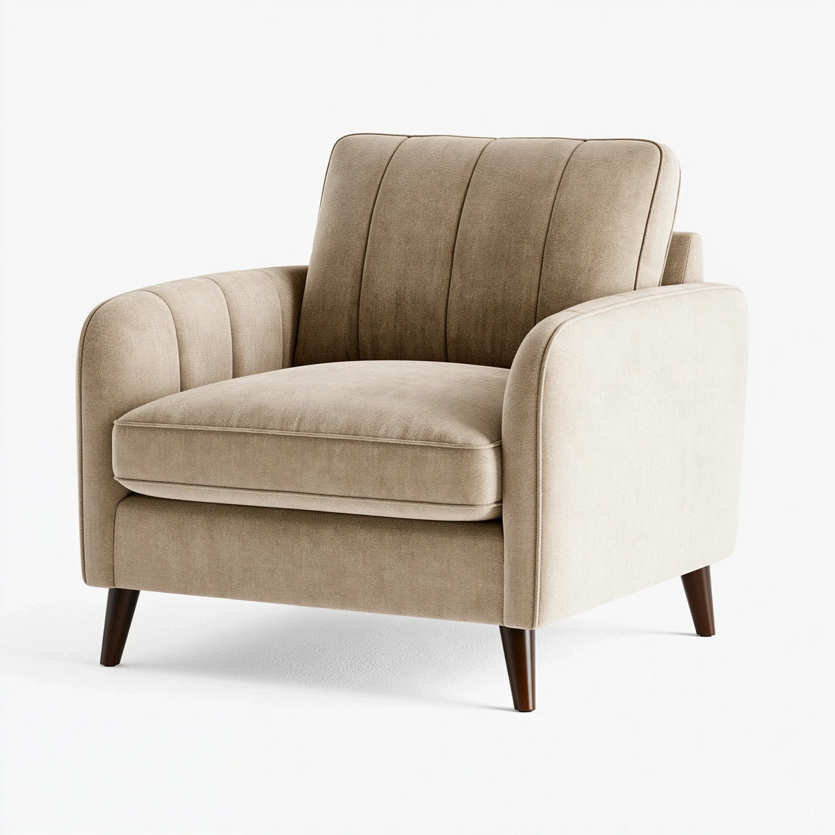 Fauteuil 80 x 78 x 85 cm en tissu beige pour salon style contemporain