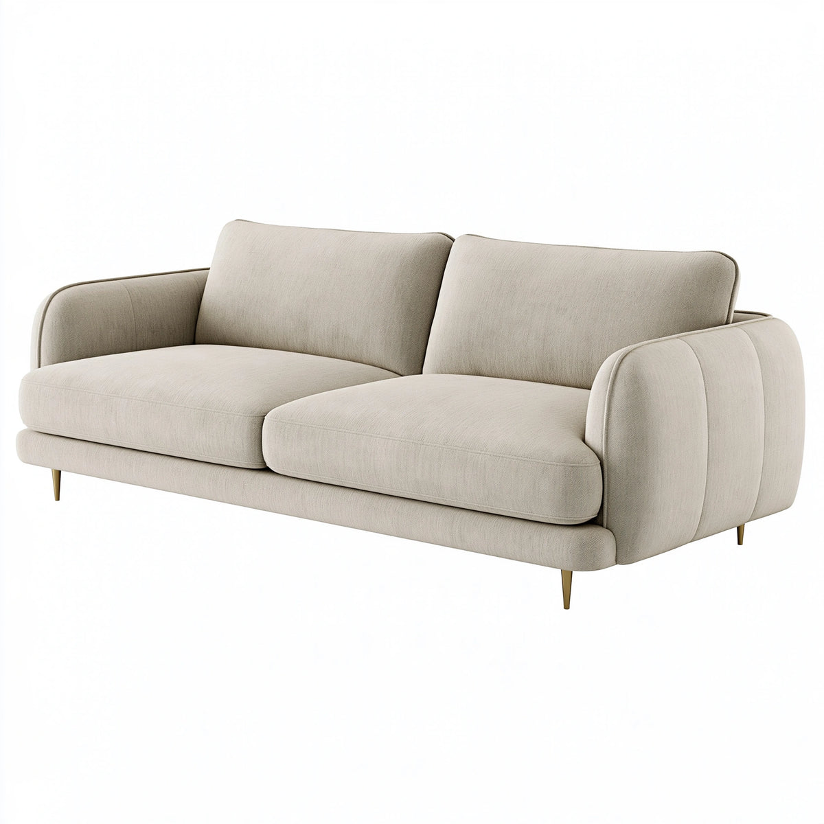 Canapé 2 places 190 cm en tissu beige style contemporain