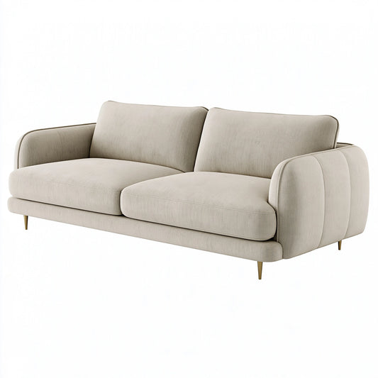 Canapé 2 places 190 cm en tissu beige style contemporain