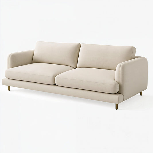 Canapé 3 places 210 x 90 x 85 cm en tissu beige style moderne