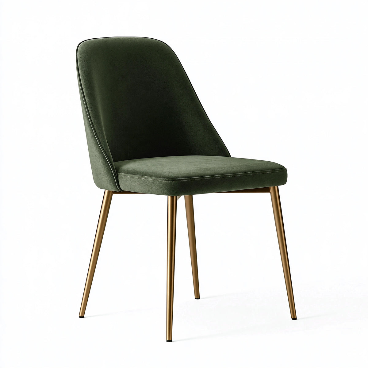 Chaise de salle à manger 50 x 58 x 85 cm textile vert pieds métal style contemporain