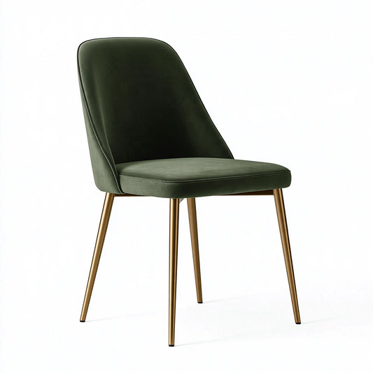 Chaise de salle à manger 50 x 58 x 85 cm textile vert pieds métal style contemporain