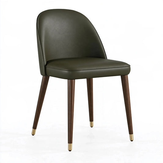Chaise de salle à manger 48 x 58 x 85 cm en similicuir vert style contemporain