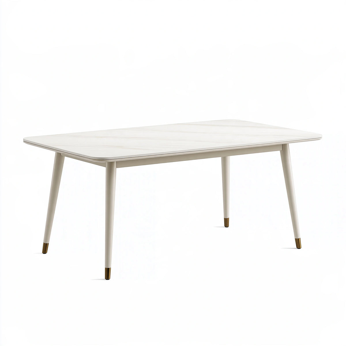 Table à manger 160 x 90 cm bois blanc style contemporain