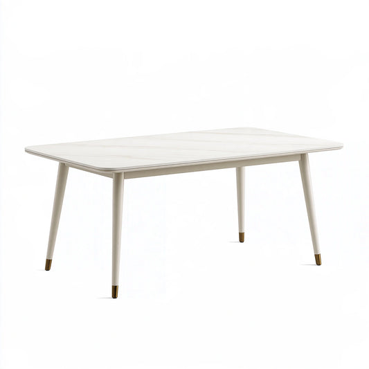 Table à manger 160 x 90 cm bois blanc style contemporain